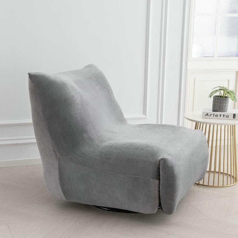 Velvet Single Seated Fireside Chair Cover with Elastic Bottom Stretch Armless Lounge Chaise Slipcover Removable Furniture Cover
