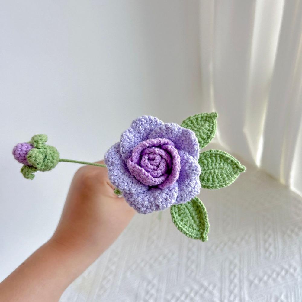 Rose Bud Crochet Bouquet Handmade Knitted Flower Premium Handwoven Rose  Handcrafted