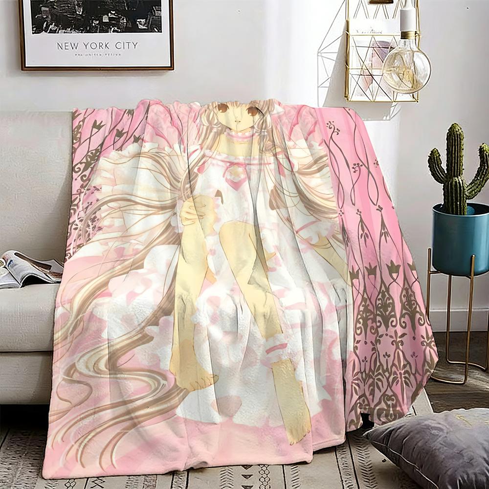 Classic Cute Anime Chobits Throw Lightweight G Flannel Blanket Soft Skinfriendly for Summer Cooling