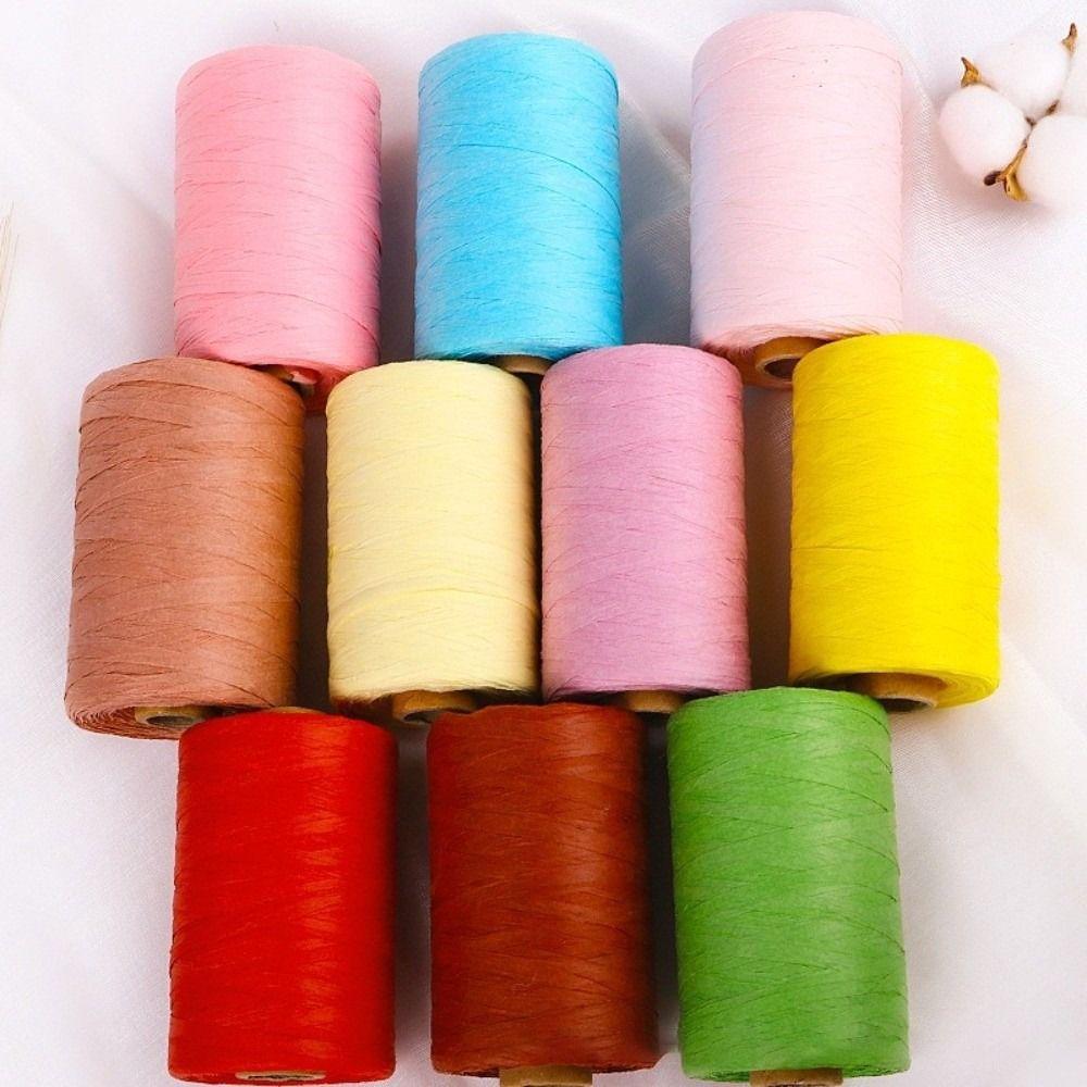 Multicolour Raffia Straw Yarn DIY Packaging Tape New Gift Wrapping Rope  Knitting