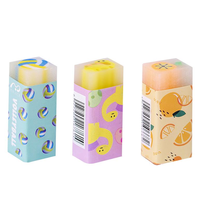 Lovely Gift Sandwich Strawberry Watermelon Dinosaur Basketball Crystal Student Rubber Stationery Prizes Wholesale Manufacturer