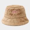 Women S Bow Embroidered Plush Bucket Hat Winter Outdoor Fashion Sun Hat