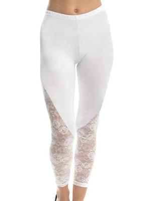 Damen Spitzen-Patchwork Leggings für den Alltag