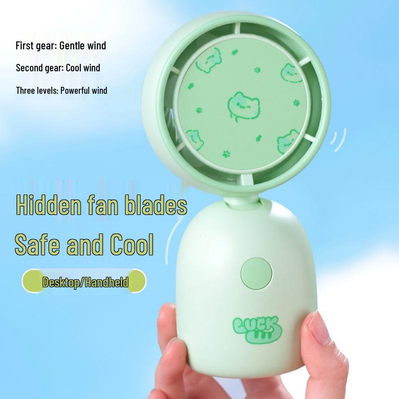 Portable USB Rechargeable Cartoon Fan for Students & Desktops