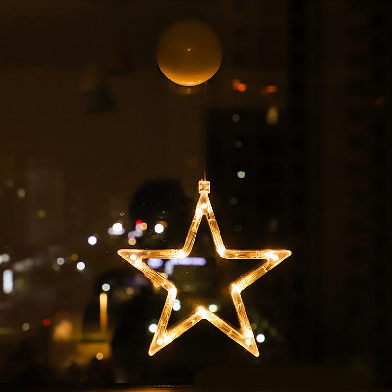 LED Reindeer Santa Suction Cup Lights for Living Room, Shop Window, or Christmas Tree - Creative Colored Decorations