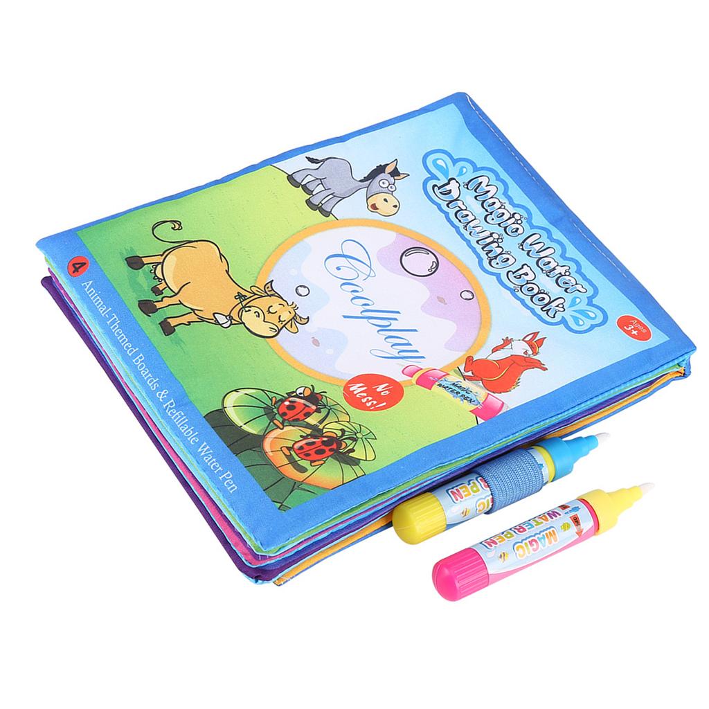 Cloth Book, Children Coloring Painting Cloth Book with Water Drawing Pen Kids Early Learn Toy Electronic Early Development Toys Early Development & Ac