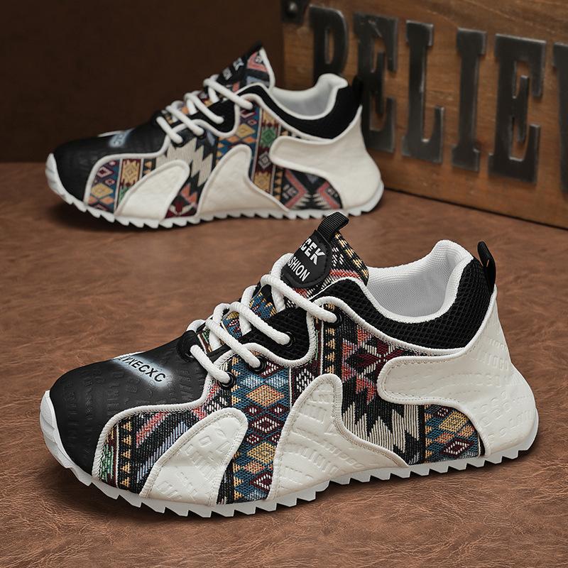 Chaussures pour hommes de station européenne hiver niche impression chaussures Forrest Gump automne et hiver sport loisirs semelle épaisse rehaussante fond sac papa tendance