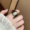 Charm Transparent Resin Ring Melard Color Irregular Ring Unique Acrylic Geometric Ring  Girls