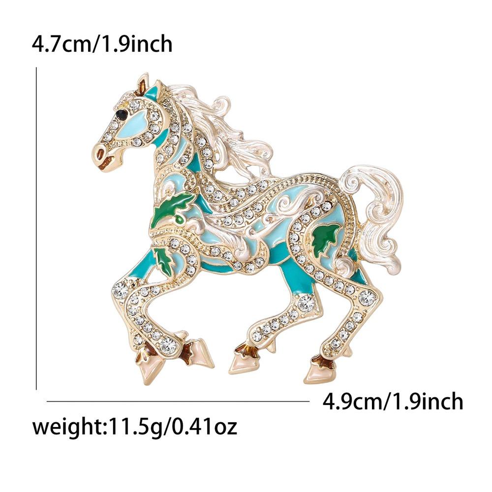 

New Fashion Cute Horse Brooches for Women and Men Rhinestones Animal Lapel Pins Badge Luxulry Jewelry Accessories синій