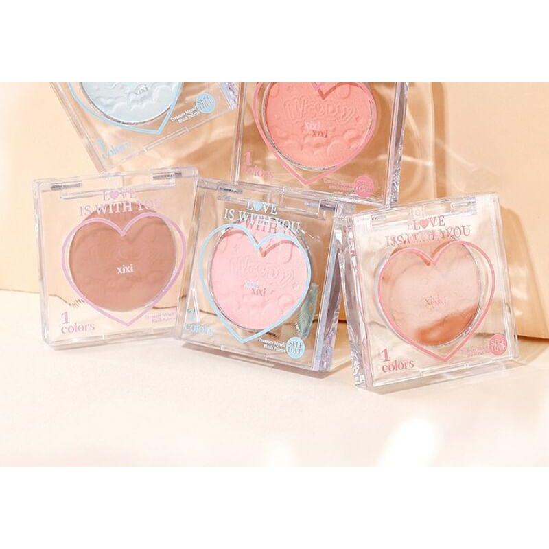 Xixi - Peach Heart Monochrome Cheek Blusher - 4-6