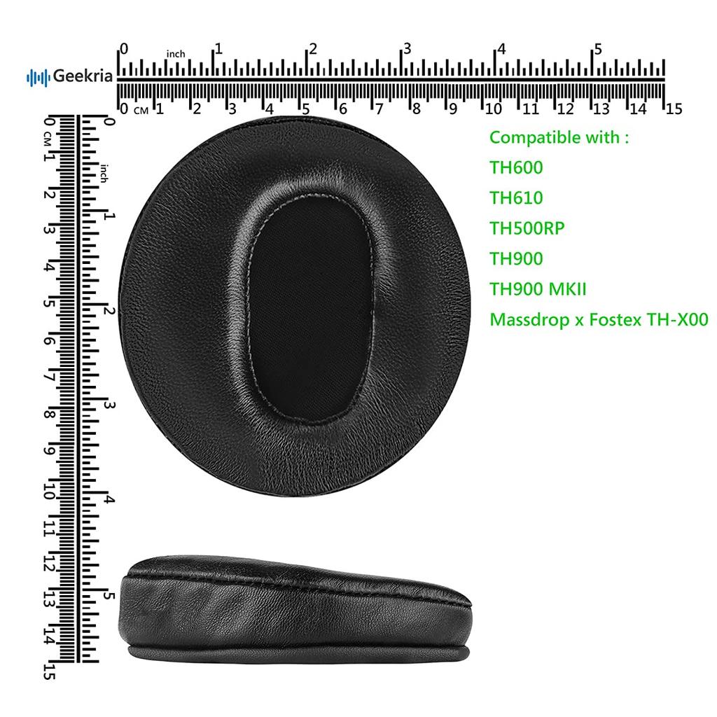Geekria Elite Earpads Compatible with Fostex TH600, TH610, TH500RP, TH900, TH900 MKII, and Massdrop x Fostex TH-X00 Headphones (Sheepskin/Black)