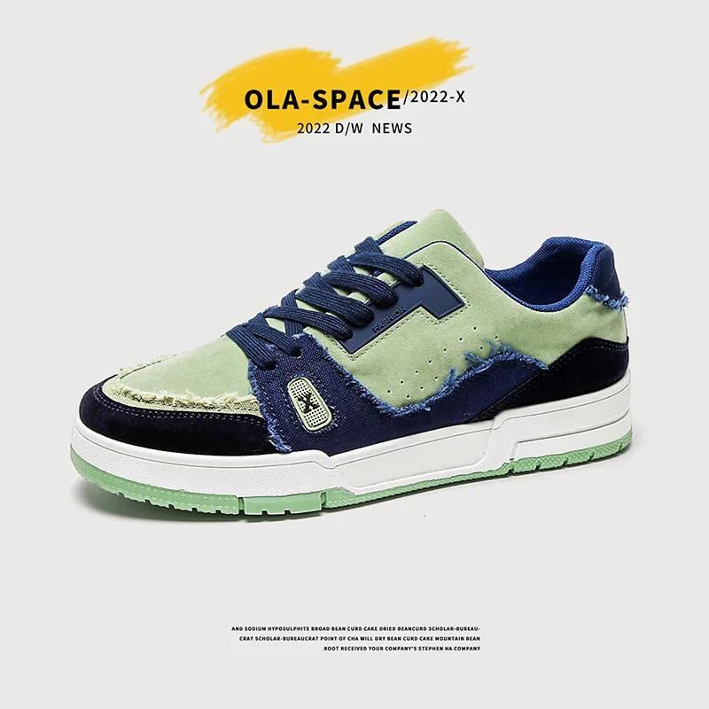 

Модные мужские кроссовки Мужские дизайнерские высококачественные кроссовки Модная спортивная обувь Love Low Top Мужская вулканизированная обувь Обувь на платформе 43 зелёный