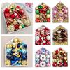 Conjunto de Decorações para Árvore de Natal com 72 Peças: Casas, Caixas de Presente, Bonecos de Neve, Trenó e Enfeites de Plástico Pintados
