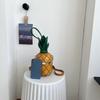 New Personalized Pineapple Shape Women's Messenger Bags Small Fresh Teenager Girl Single Shoulder Bag Foreign Flavour Woven Rivet Lock Chain Round Bag