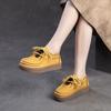 Fashion GKTINOO 2025 Autumn New Retro Thick Soled Genuine Leather Flats British Style Versatile Round Toe Lace-up Women's Shoes