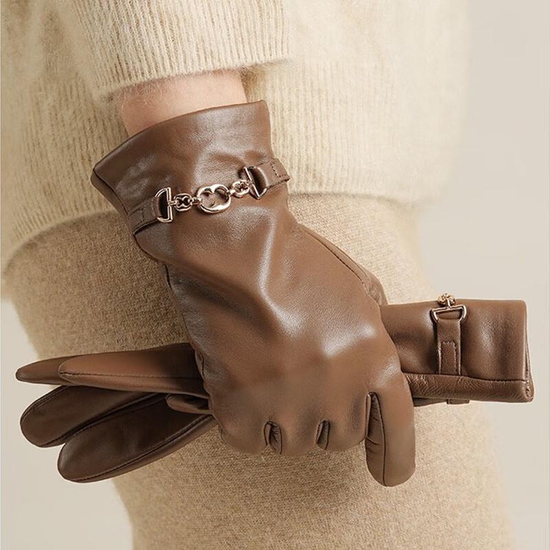 

Женские теплые перчатки из натуральной кожи JIUMU One Size