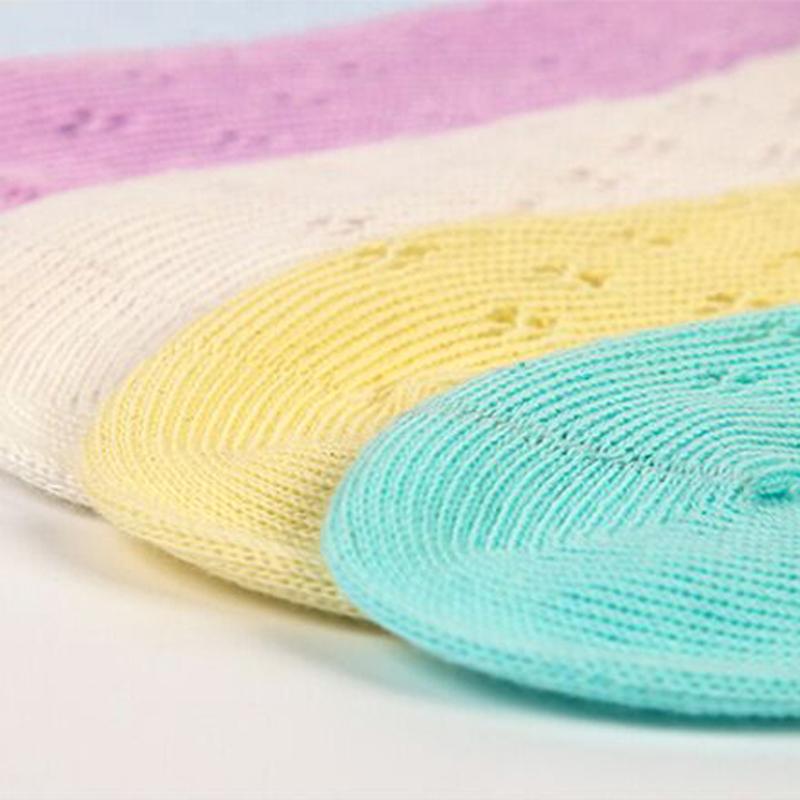 Summer Baby Short Ankle Socks Mesh Thin Cotton Unisex Solid Color Hollow Toddler
