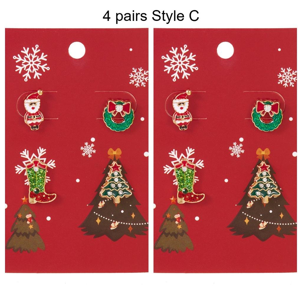 4 Pairs zinc alloy Fashion Minimalist Earrings: Studs for Women - Festive Gift Wearable Everyday Large Multi-Piece Jewelry