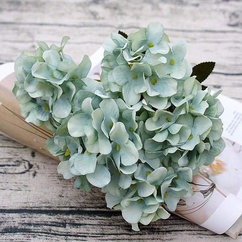 Silk Artificial Flowers Hot sales Hydrangea Wedding bridal bouquet Valentine's Day Home Room Garden arch Diy Gifts box Decora