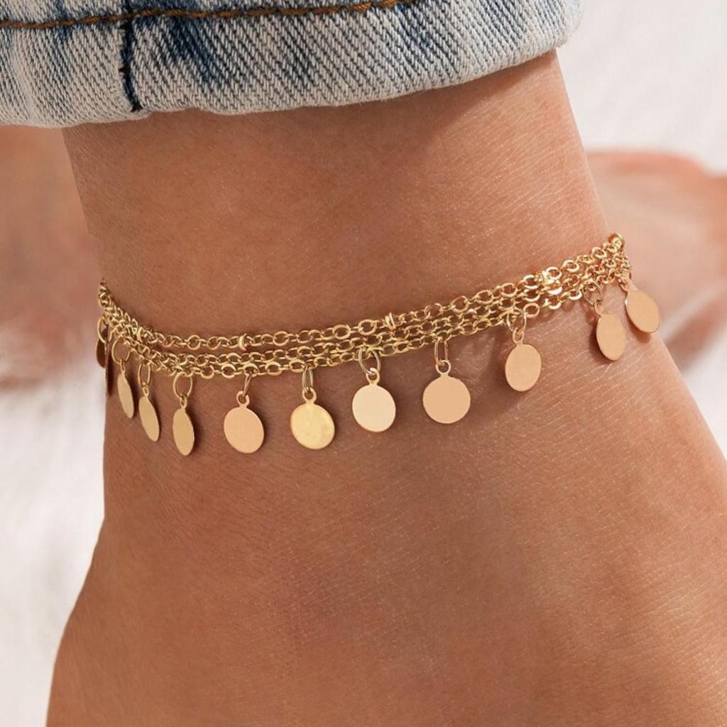 European and American Hot-Selling Double-Layer Heart Anklet - Minimalist Beach Jewelry for Women