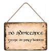Lord of the Rings-Inspired "No Admittance Except On Party Business" Metal Sign:The Perfect Decor for Fantasy Aficionados' Spa