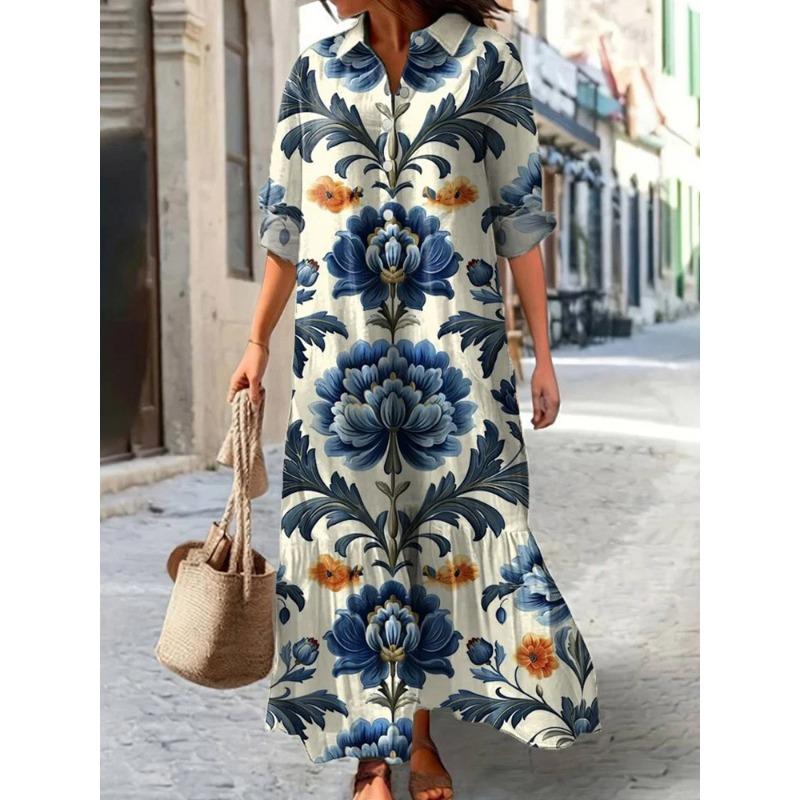

QICED Fashion Autumn Winter Long Sleeve POLO Neck Casual Dresses S