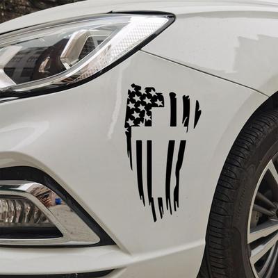 Amerikanische Flagge und Kreuz Autoaufkleber Nationalflagge Christliches Kreuz Autoaufkleber 5.51*3.27in Auto- und Motorradaufkleber