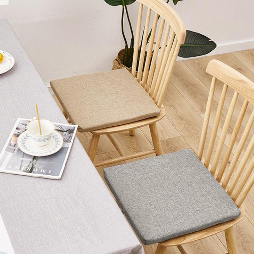 Cotton Linen Seat Cushion Simple Style Breathable Square Office Computer Chair Sitting Cushions Pad Mat for Home Office