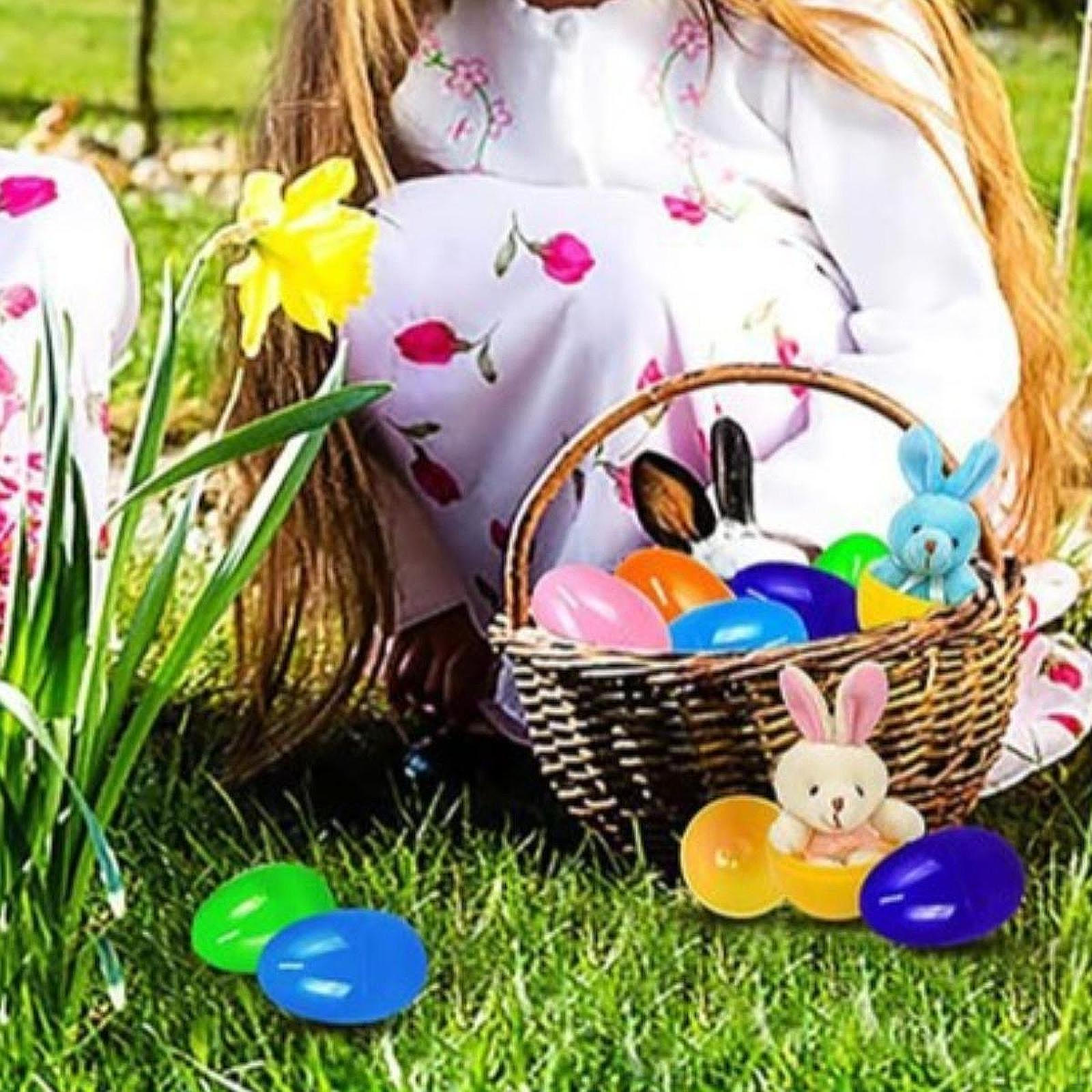 

Пасхальные яйца, наполненные игрушками-кроликами, наполнители для корзин, украшения, сувениры на день рождения 12 set