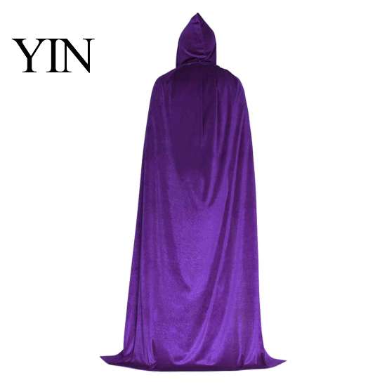 Unisex Hooded Cloak for Halloween Adults Cloak, Velvet Vampire Wizard Cape, Renaissance Masquerade Party Outfit Prop Medieval Costume Witch