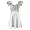 ISLAYCAOLILA DY3 Barbara Mini Club Party Flared Mini Dress Women's Dress, Dress, Dress, Dress, Dress, Checked, Sleeveless, Waist-Clubbed, A-Line