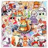 50 Cute Animal Graffiti Stickers: Creative Cartoon Designs for Water Bottles & Phone Cases