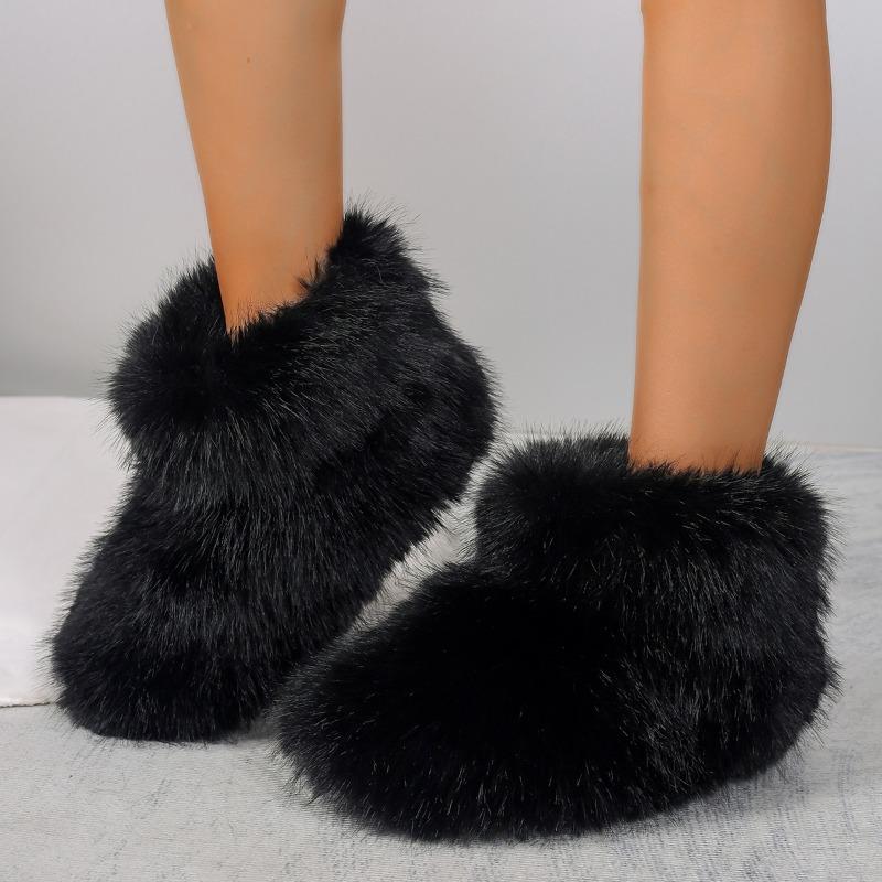 New Fashion Woman High Boots Over-the-knee Fur Snow Boots Women's Fashion Warm Wool-like Plus Velvet Padded Winter Boots 36-43