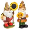 Sunflower Honey Gnome Ornament Resin Dwarf Figurine Outdoor Garden Sculpture For Lawn Patio Patio Decor