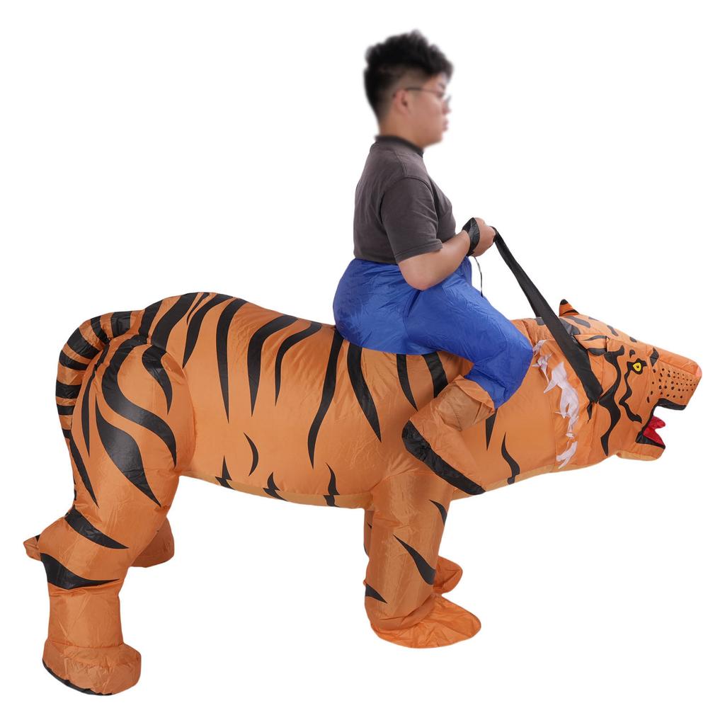 Costume de Tigre Gonflable Drôle Costume d'Animal Gonflable Corps Entier Taille L pour Hauteur de Corps 150-190cm