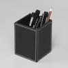 Simple Leather Pen Holder: Creative Solid Color Storage Tube for Office or Business Gift