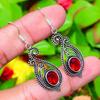 Mozambique Garnet Gemstone 925 Sterling Silver Gift Jewelry Earring 2.01"