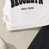 New Girls' Summer Sleeveless Letter Print T-Shirt + American Style Cargo Pants 2-Piece Sets