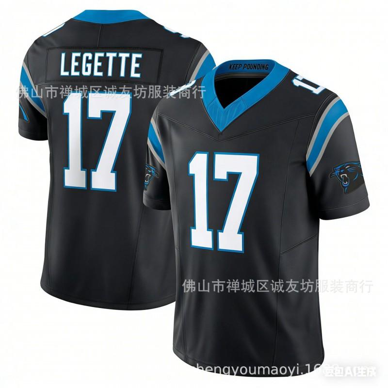 Mens 3rd Gen Football Jersey Panthers 17 Blue Sports Shirt Adult Team Uniform