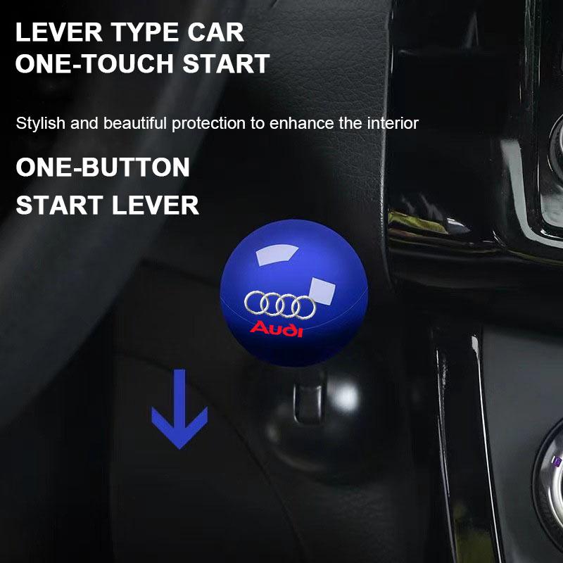 1Pcs Car Logo Push Start Button Lever Creative Protective Cover For Audi B9 B8 B7 B5 B6 A1 A7 A8 Q2 Q3 Q5 Q7 A3 8P 8V 8L A5 A6 C6 C5 C7 TT 2015-2021