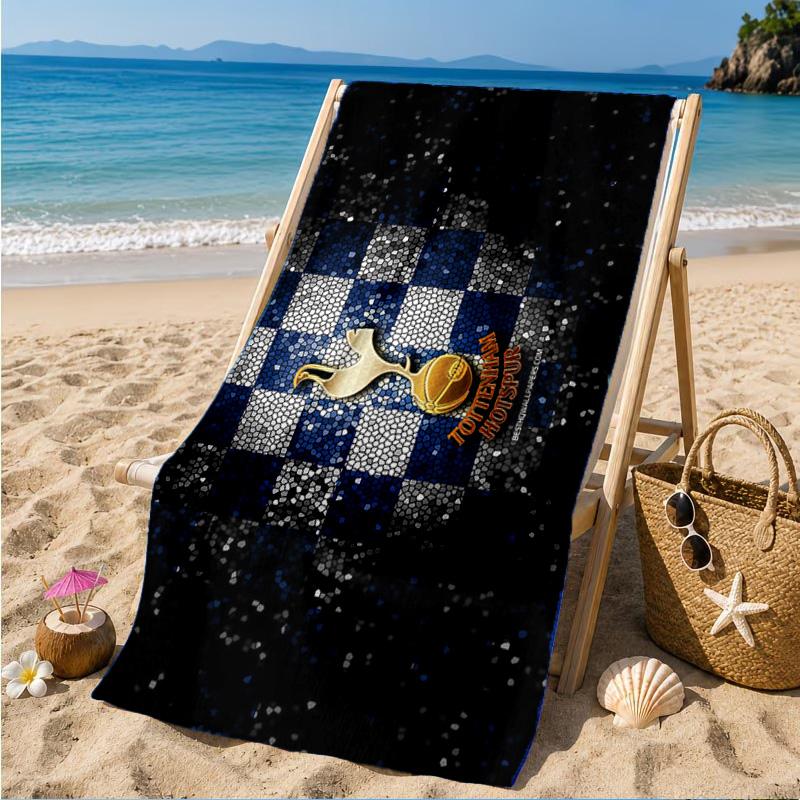 Toalla de Playa de Microfibra con Diseño de Escudo de Club, Suave y Absorbente, Secado Rápido, Ideal para Viajes de Verano, Esencial para la Playa, Piscina