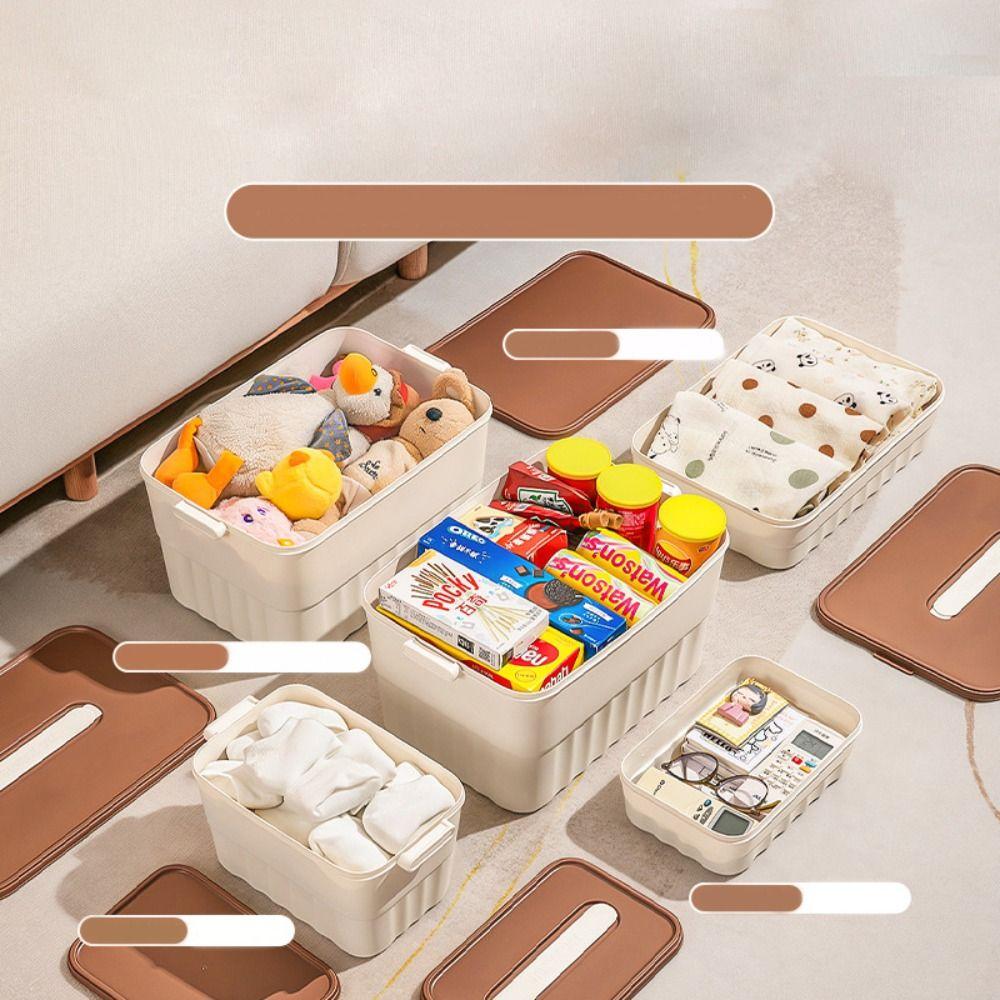 With Cover Organizing Box Plastic Clothing Desktop Box New Toy Storage Case  Home Toy and Snack
