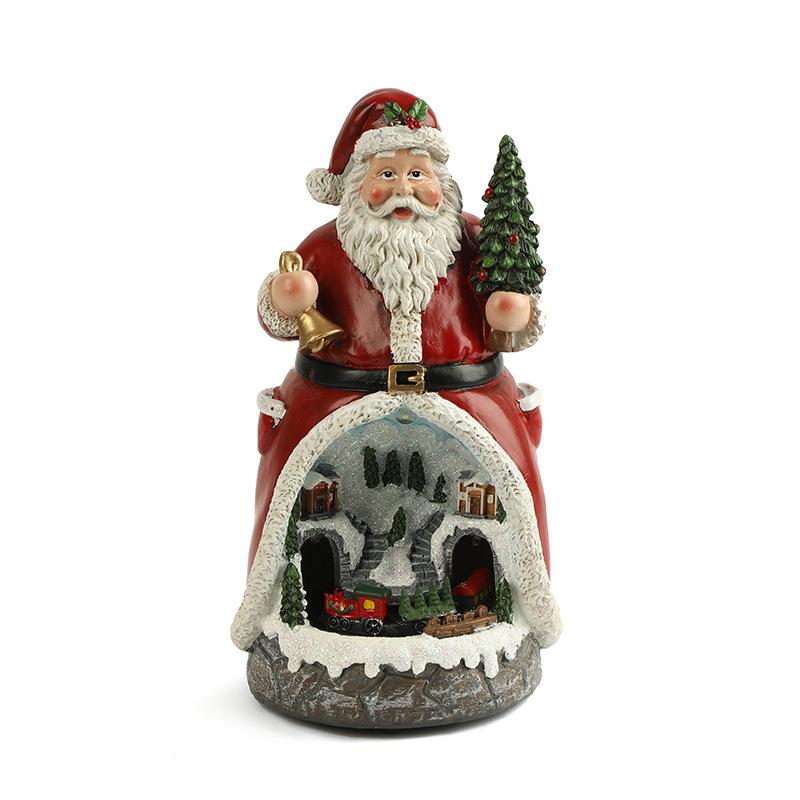 Rotating LED Christmas Tree Ornament with Music Box and Colorful Lights - Ideal Holiday Gift.