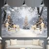 1Pcs Winter Snow Forest Pine Trees Decoration Background Winter Backdrop Decorations For Photo Studio Photo Booth Christmas Party