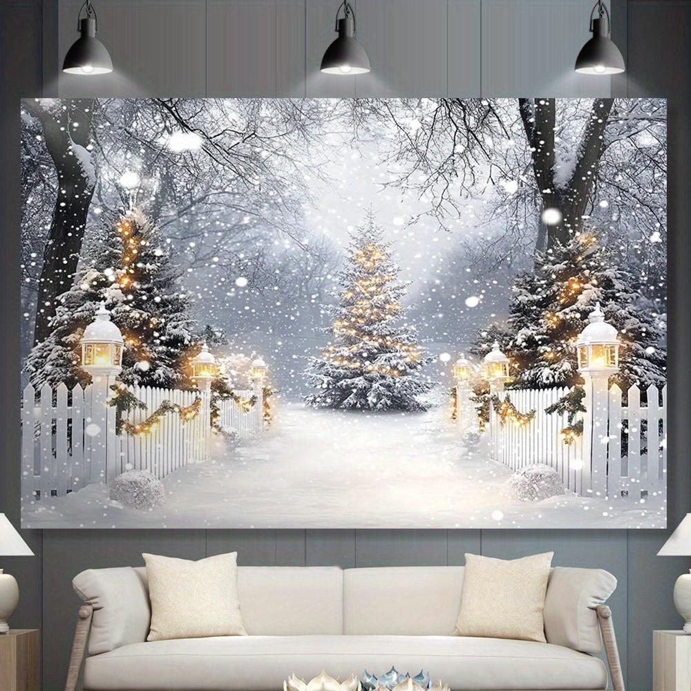 1Pcs Winter Snow Forest Pine Trees Decoration Background Winter Backdrop Decorations For Photo Studio Photo Booth Christmas Party