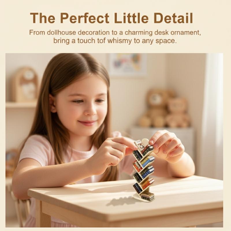1:12 Miniature Bookshelf for Dollhouse – Study Room Furniture Decoration Accessory for Micro Scene DIY