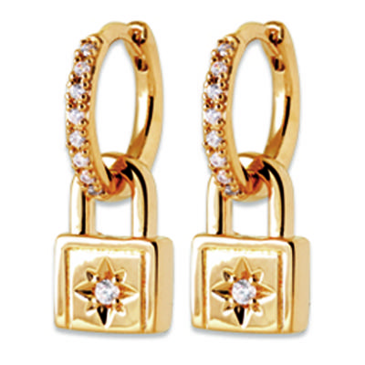 [R7484] - Vergoldete Creolen 'Sissi' Weißgold - 10 mm 10x7 mm
