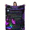 Cozy Butterfly-Themed Flannel Throw Blanket - Perfect Grandpa to Granddaughter Gift, Soft & Warm for Couch, Bed, Office