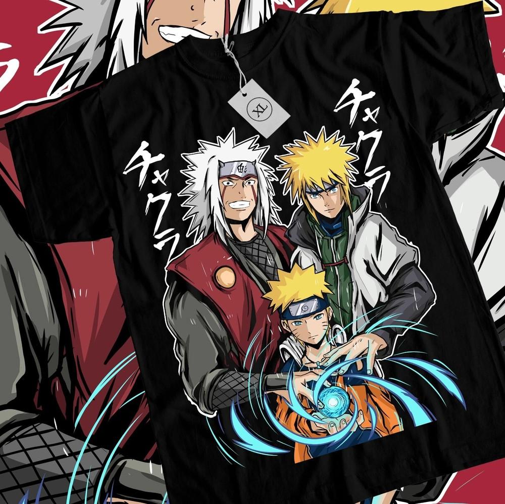 

naruto anime t shirt, naruto rashengan, jirraiya, minato 4th hokage lot 4XL