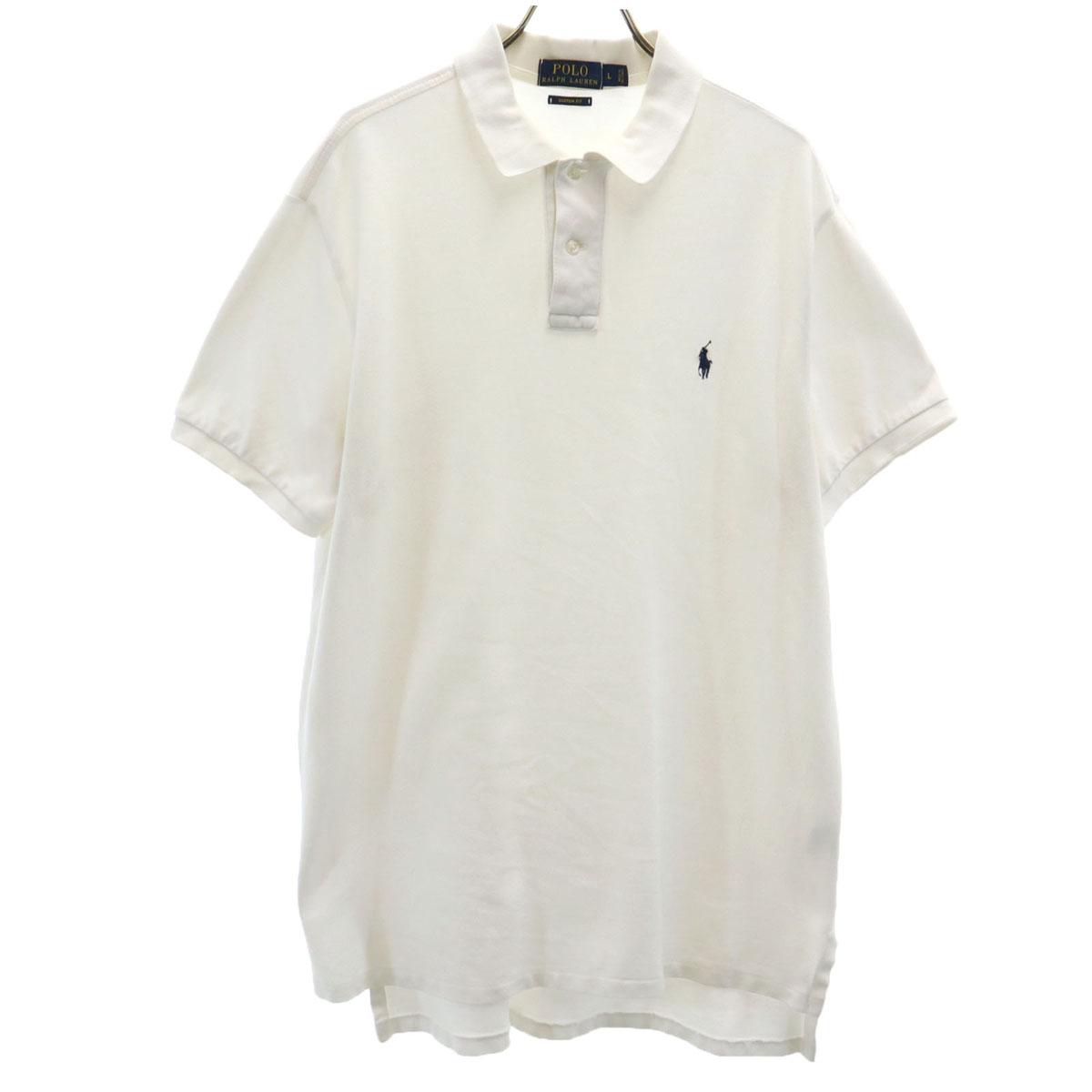 

POLO RALPH LAUREN Футболка-поло с коротким рукавом Custom fit L молочно-белый Палевый Мужская Б/У